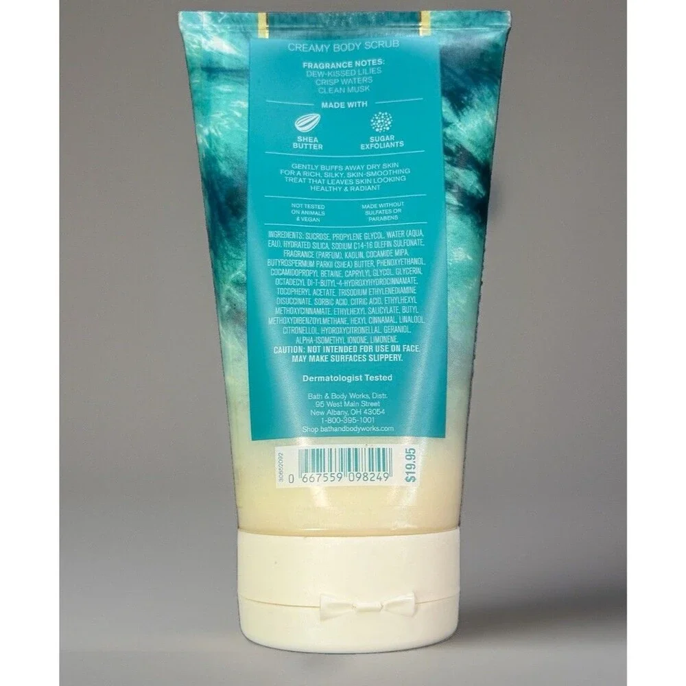 New Bath & Body Works Water Lily Springs Creamy Body Scrub 8 OZ W/ Shea & Vit E